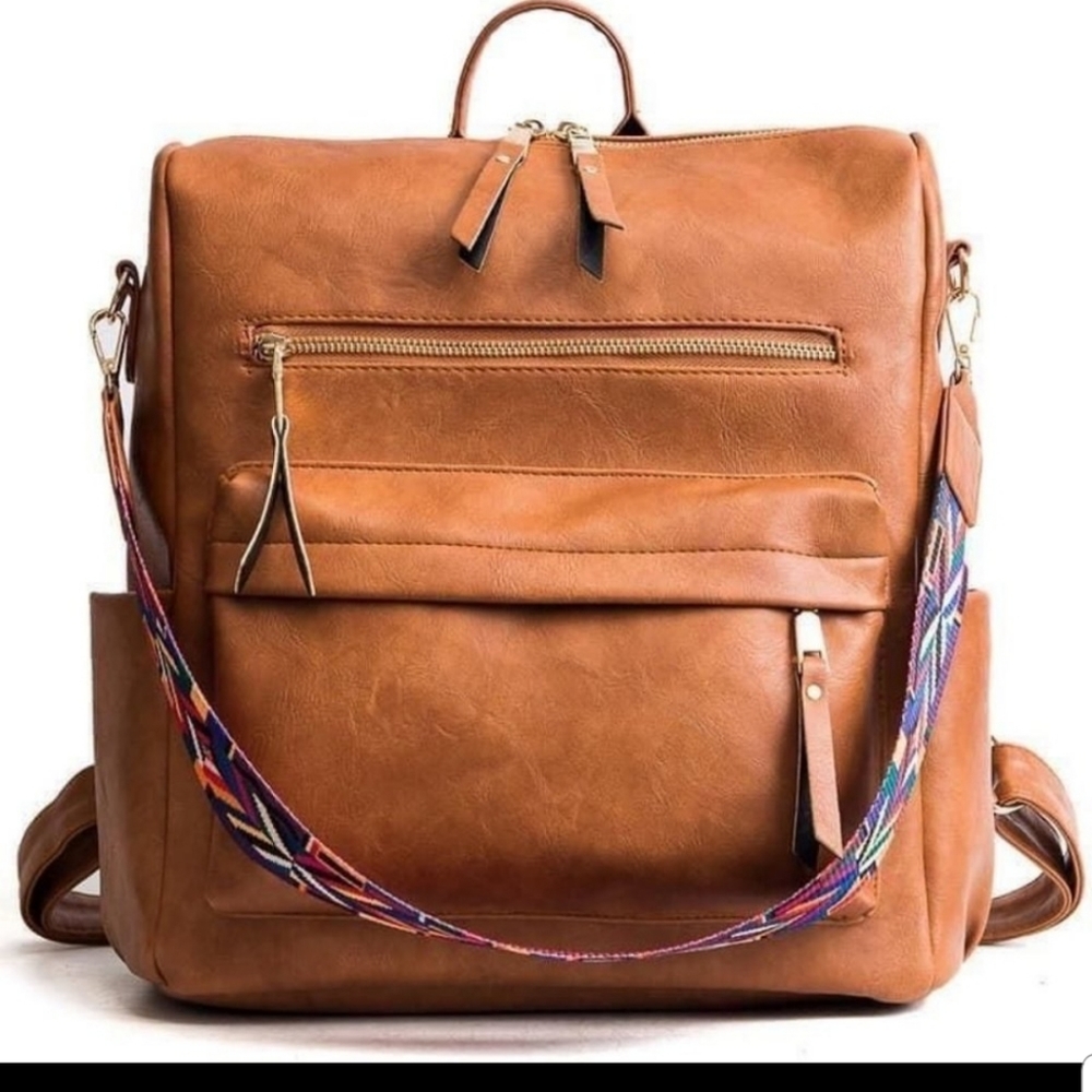 New Brown Soft Vegan Leather Tote Bag or Purse NWT - Picture 4 of 6